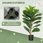 80cm Tall Indoor Artificial Ficus Lyrata Plant with Pot, Home and Office Decoration, Green