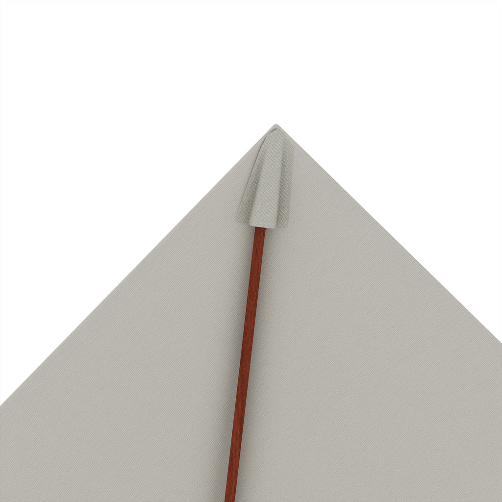 Rectangular Tilting Umbrella 2x1.5 m with 6 Ribs and Rope Opening, in Bamboo and Beige Polyester