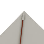 Rectangular Tilting Umbrella 2x1.5 m with 6 Ribs and Rope Opening, in Bamboo and Beige Polyester