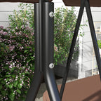 3 Seater Garden Swing with Tilting Sun Canopy and Cushions, 172x110x153 cm, Brown and Black