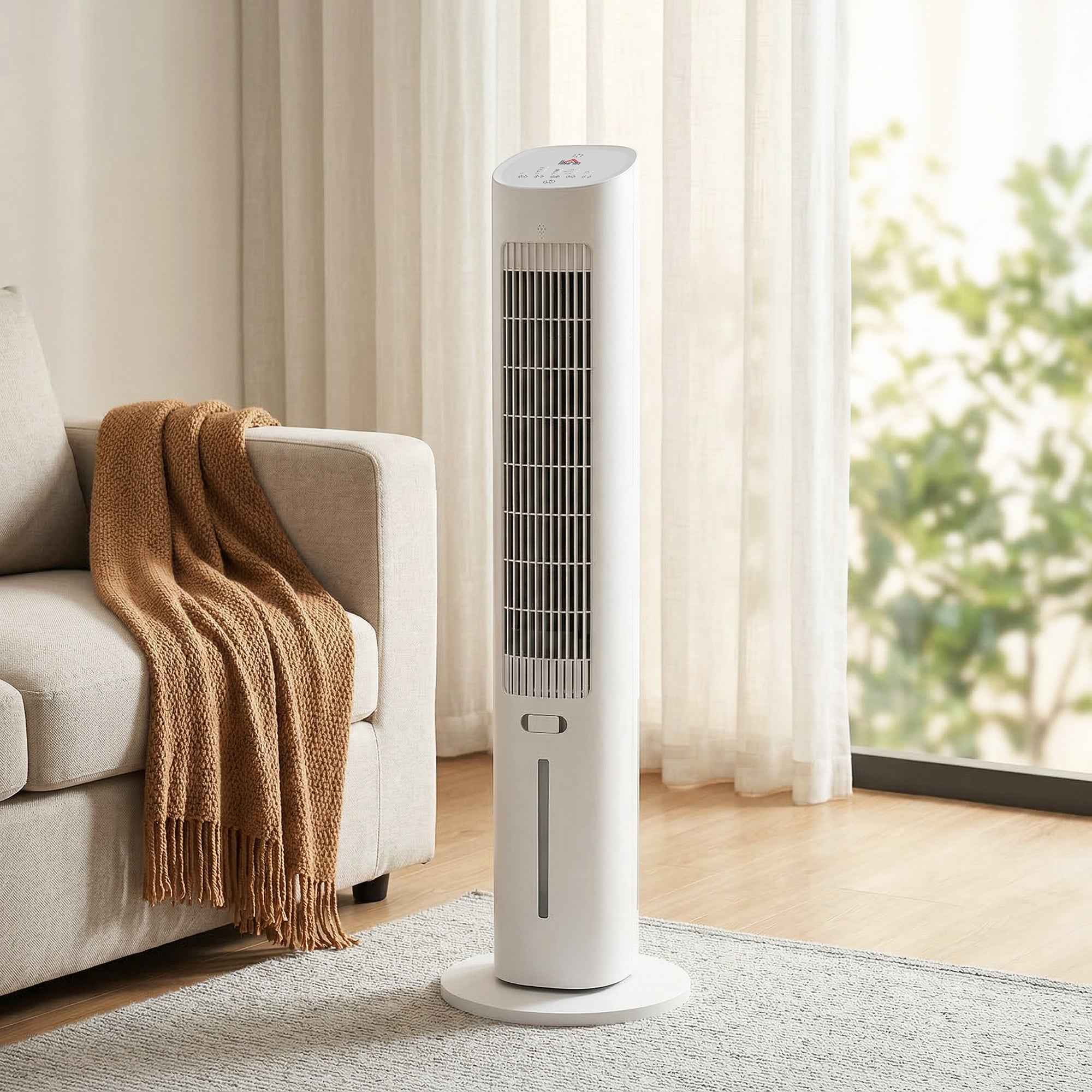 HOMCOM 3-in-1 Air Cooler, Tower, 3 Litre Tank, Portable, White.