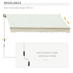 Outsunny 3x2.5m Aluminum and Polyester Crank Roller Awning, White