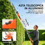 Outsunny Cordless Hedge Trimmer with 2 x 4000mAh Batteries and Aluminum Telescopic Pole
