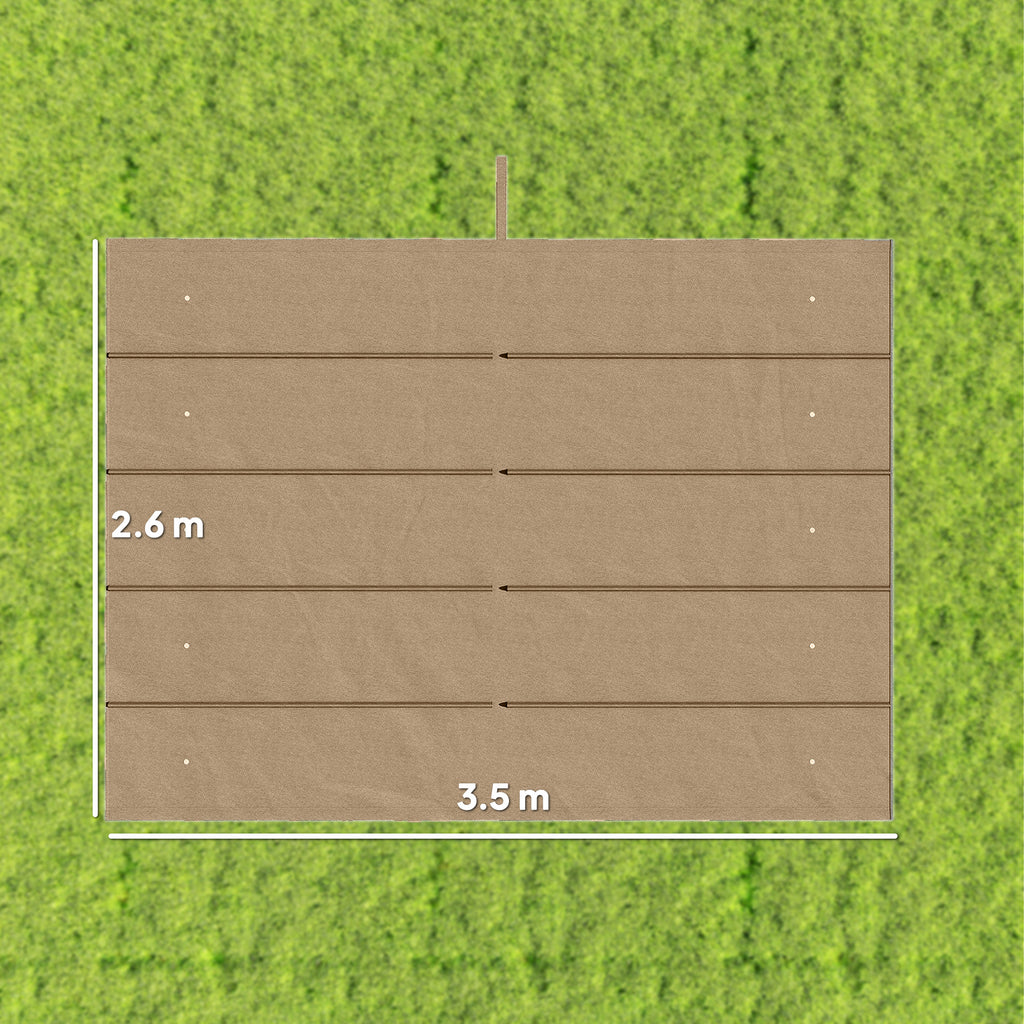 Outsunny Gazebo Pergola Roof with 10 Drainage Holes in Polyester, 350x260 cm, for 4x3m Pergola, Light Brown