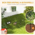 Indoor and Outdoor Dog Playpen with 8 Mesh Panels and Door, 61 x 61cm, Black