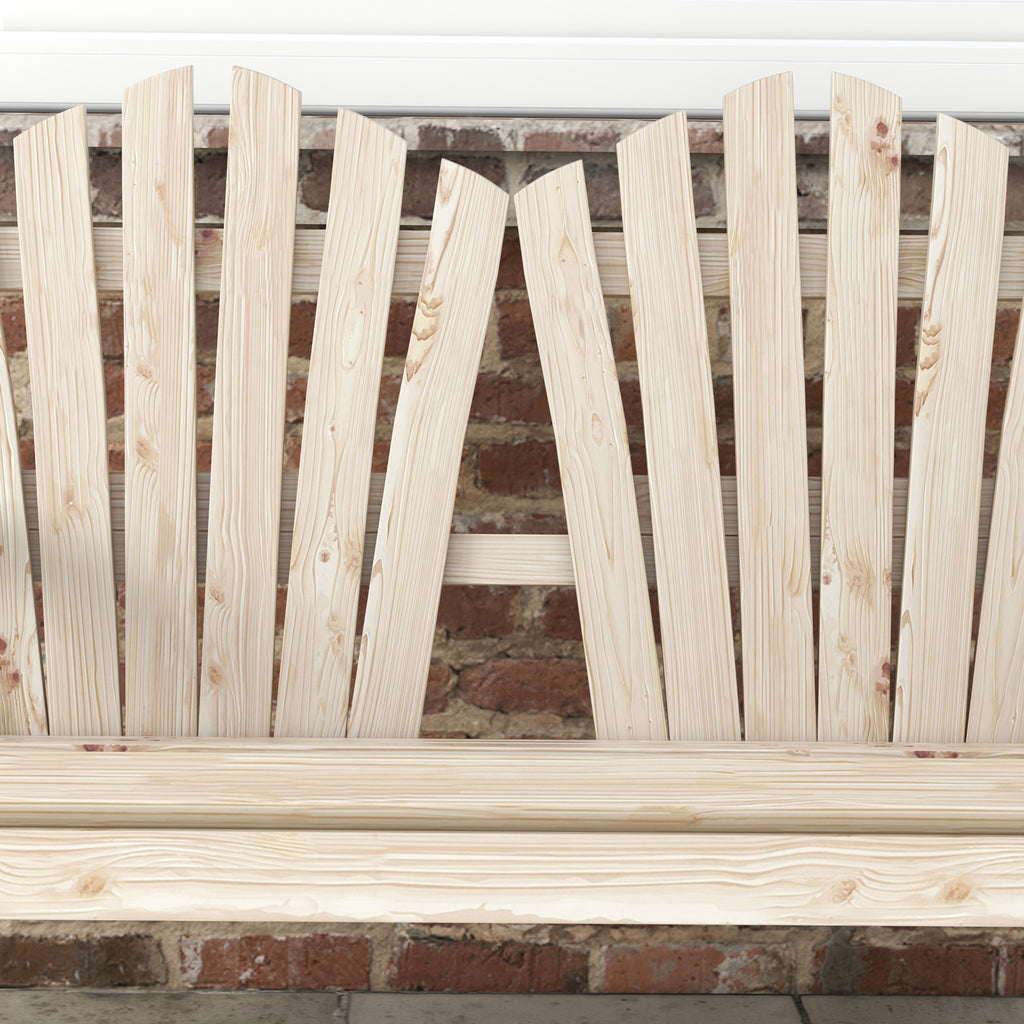 Outsunny Country Style Wooden Garden Bench with Wheel Armrests, 108x66x95cm, Natural Wood