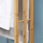 3-Bar Bamboo Towel Rack, Lightweight and Portable Design, 48x25.8x94 cm, Wood Color