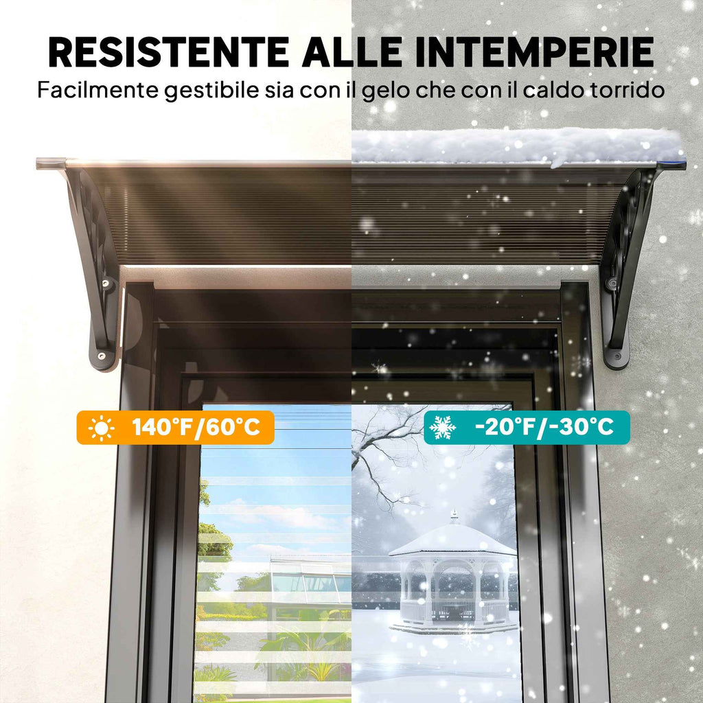 Outsunny Waterproof and Anti-UV Outdoor Canopy, in PC, PP and Aluminum, 75x120x23 cm, Brown and Black