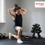 Hex Dumbbell Set with Stand and Non-Slip Grip, 2x2kg, 2x5kg, 2x8kg, 2x10kg, Black