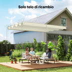 Outsunny Cream White Polyester Anti-UV Outdoor Pergola Cover with 8 Drainage Holes, 286x245 cm