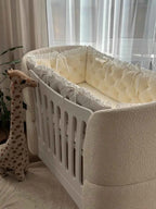 Fly Bed Bouclé “Bunny” Crib – Elegant Convertible Cot for Babies