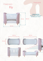 Fly Bed Bouclé “Bunny” Crib – Elegant Convertible Cot for Babies