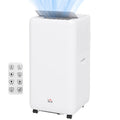 HOMCOM Portable Air Conditioner 1250W with 5 Modes and 24h Timer, 35.5x35x70 cm, White - Borgè