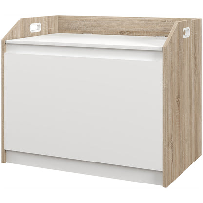 HOMCOM Modern Wooden Chest with Backrest and Storage Compartment, 62.4x40x51.5cm, White - Borgè