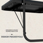 Outsunny Folding and Adjustable Balcony Table, Made of Aluminum and Composite Wood, 60x40x55-64 cm, Black
