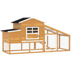 Outdoor Chicken Coop with Running Area, Outdoor Chicken Coop with Nesting Area and Pull Out Wooden Garden Tray, 200x80x105 cm - Borge' Group Limited