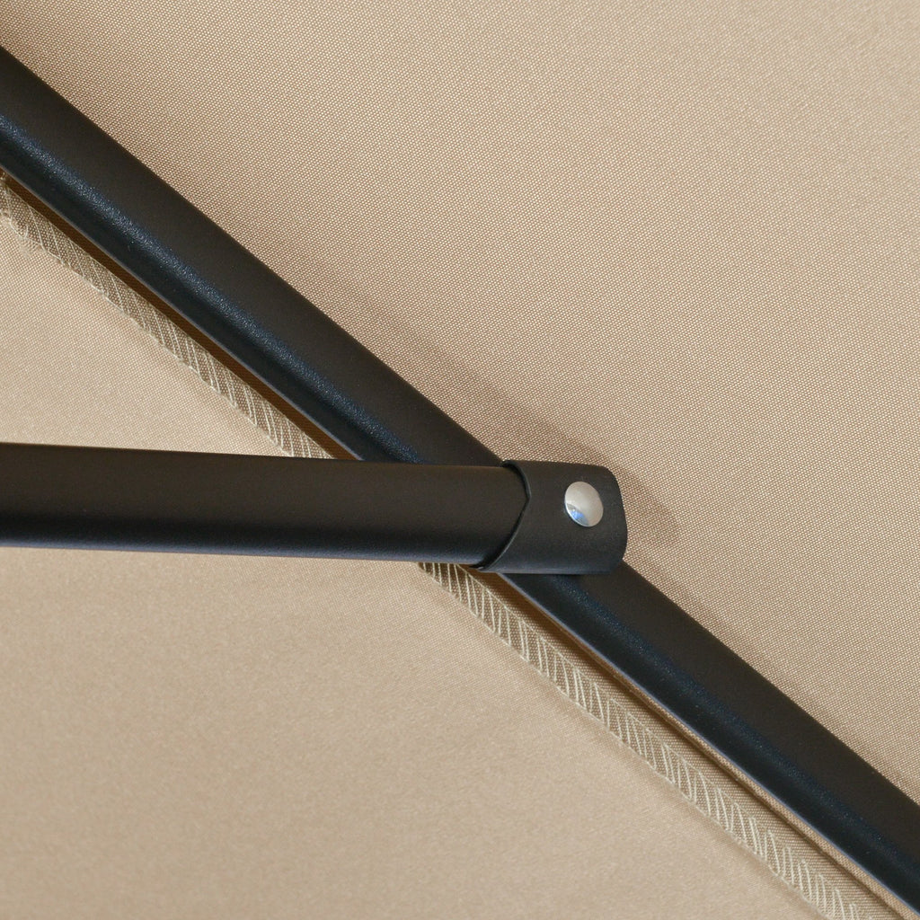 Outsunny 2x3m Rectangular Umbrella, Foldable and Adjustable with Crank, in Aluminum and Polyester, Khaki