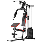 HOMCOM Power Tower Fitness Station Weights 65kg, 135x103x210cm, Black Red