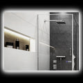 Anti-fog Bathroom Mirror with Adjustable Brightness and Color, Glass and Aluminum Alloy, 80x60x4 cm