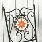 3-Piece Garden Furniture Set with 2 Folding Chairs and 1 Coffee Table, Metal and Ceramic - Borge' Group Limited