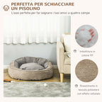 Padded Dog Bed with Cushion and Raised Edges, Fabric Cover, 85x85x35cm, Grey