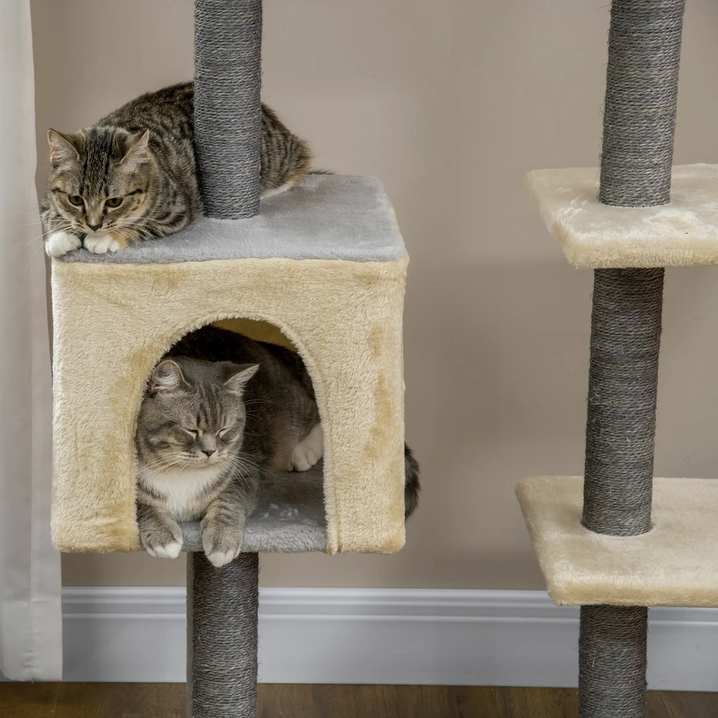 Cat Scratching Post 156cm Tall with Bed, House and Sisal Scratching Posts - Borge' Group Limited
