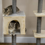 Cat Scratching Post 156cm Tall with Bed, House and Sisal Scratching Posts - Borge' Group Limited