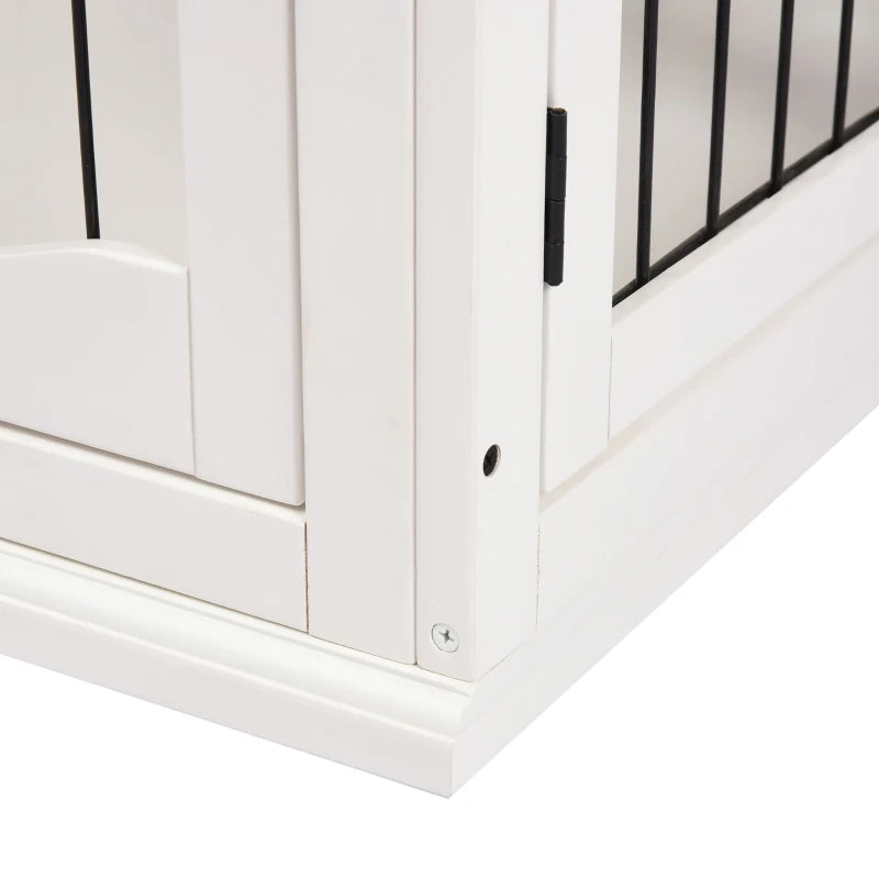 Indoor Dog House for Up to 30kg in Wood and Steel, 58.5x81x 66cm - White - Borge' Group Limited