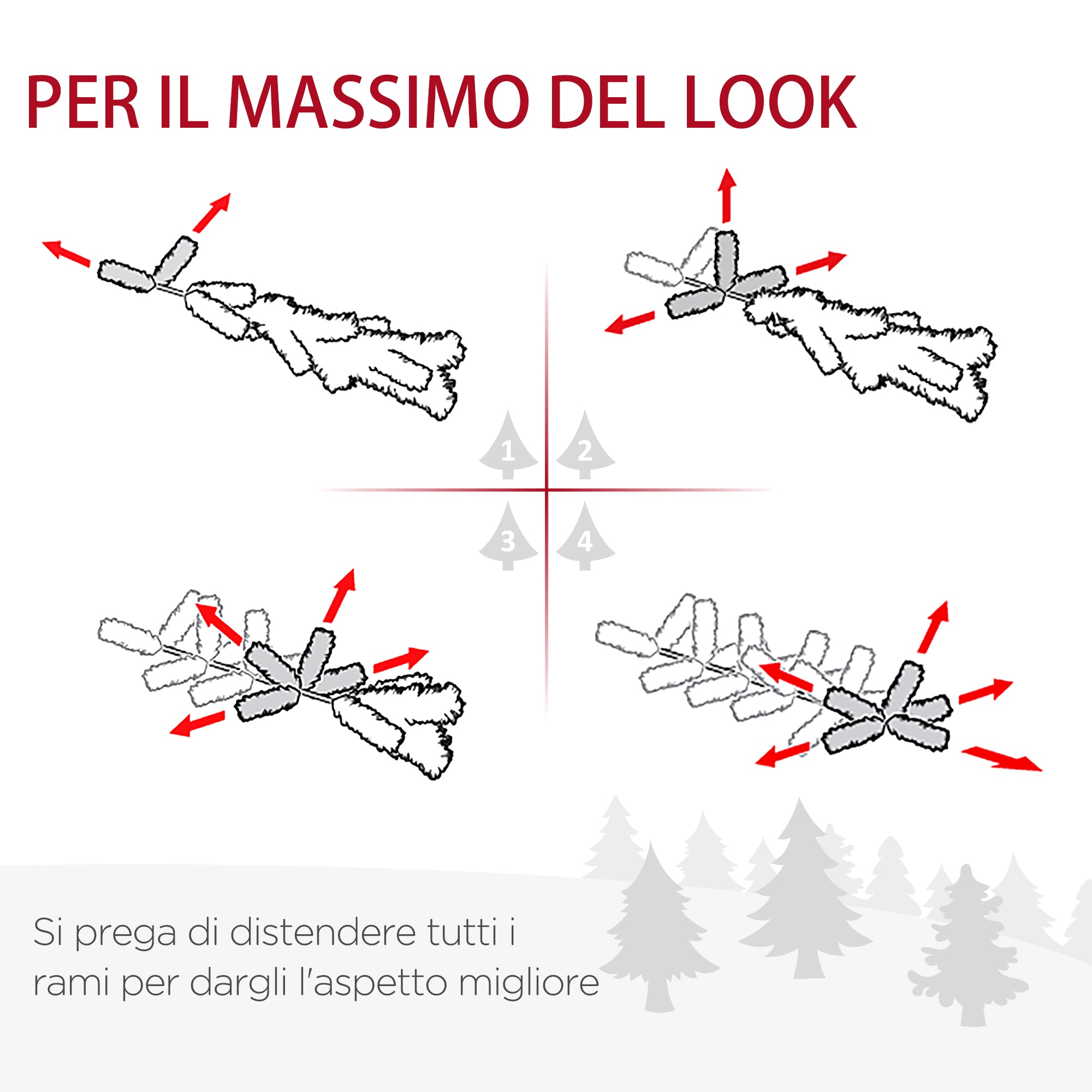 Christmas Decorations, 4-Piece Set with 2 Christmas Trees Φ40x90 cm, Christmas Garland and Christmas Wreath