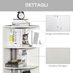 HOMCOM Corner Bookcase with 4 Shelves, Wall Mounted and Wooden, 39.5 x 39.5 x 120 cm, White