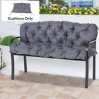 Outsunny 2-Seater Garden Cushion with Backrest for Benches and Swings, 132x110x10 cm, Dark Grey