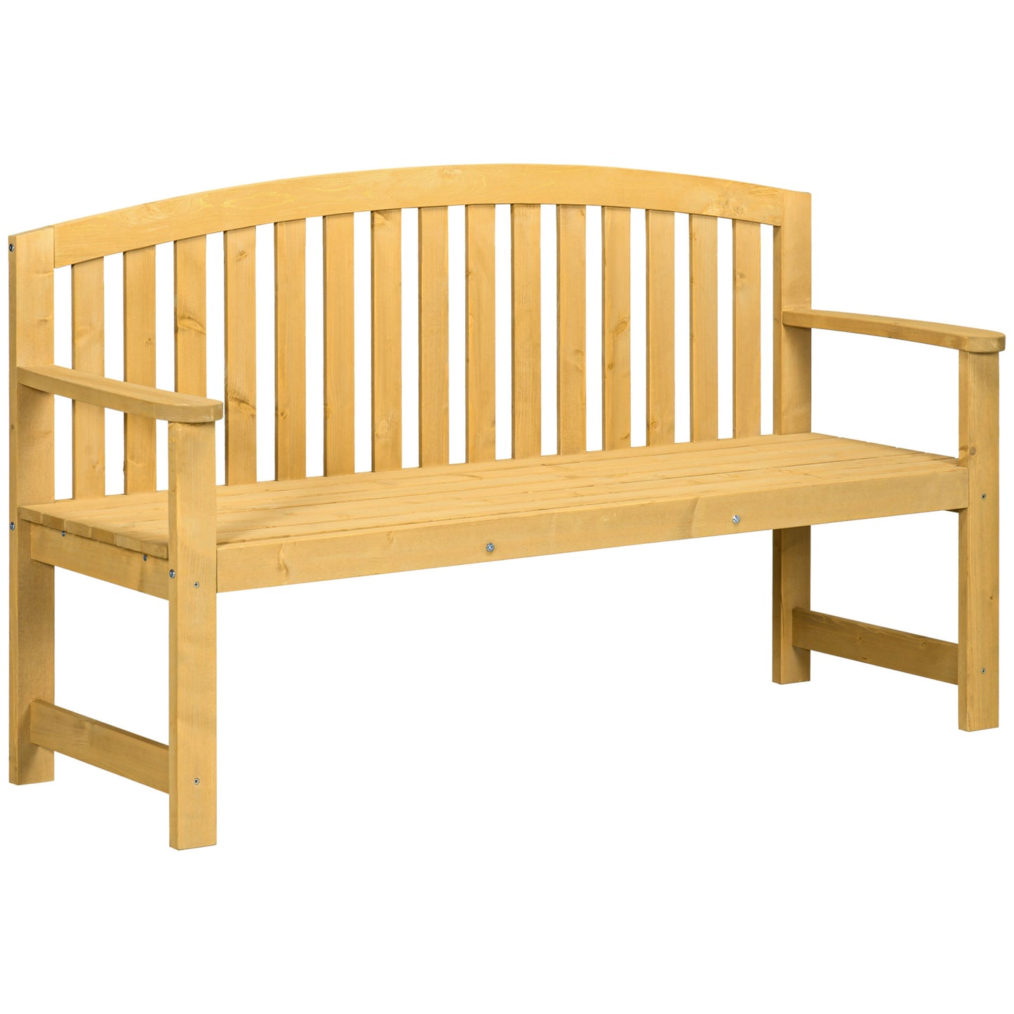 Outsunny 2-Seater Garden Bench with Slatted Seat and Backrest, in Fir Wood, 143x51x85 cm - Borgè