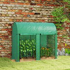 Outsunny 2m² Garden Greenhouse, 2 Roll-Up Doors, 140g/m² Anti-UV PE Cover, 2x1x1.78m, Green