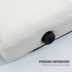 Double Bed Headboard Padded with Button Design, PU Leather and MDF, 160x7x120 cm, White