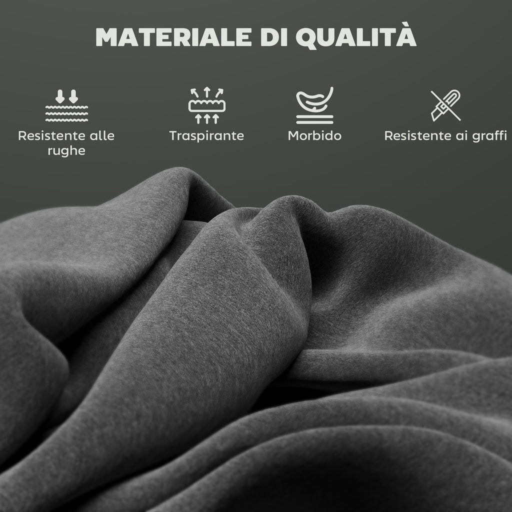 Set of 2 Modern Velvet Bar Stools with Footrest and Backrest, 41x52x97 cm, Grey