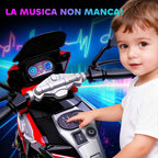AIYAPLAY Children's Electric Motorcycle with Wheels, Mirrors and Footrest, Made of PP and Metal, 85.5x44.5x56 cm, Red