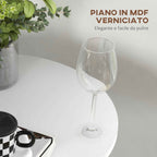 HOMCOM Round Kitchen Island Bar Table, Space-Saving, Ø60x102 cm, White