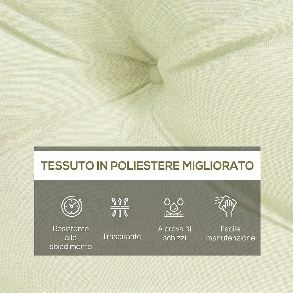 Outsunny 2-Piece Garden Cushion Set for Sofas and Pallets in Polyester with Thick Filling, Cream