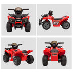 Electric Quad Bike for Kids with 6V Rechargeable Battery, Accelerator Button, Ages 18-36 Months, 70x42x45cm, Red