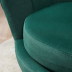 Vintage Design Velvet Armchair, High Back Bedroom Chair 76x67x74cm, Green