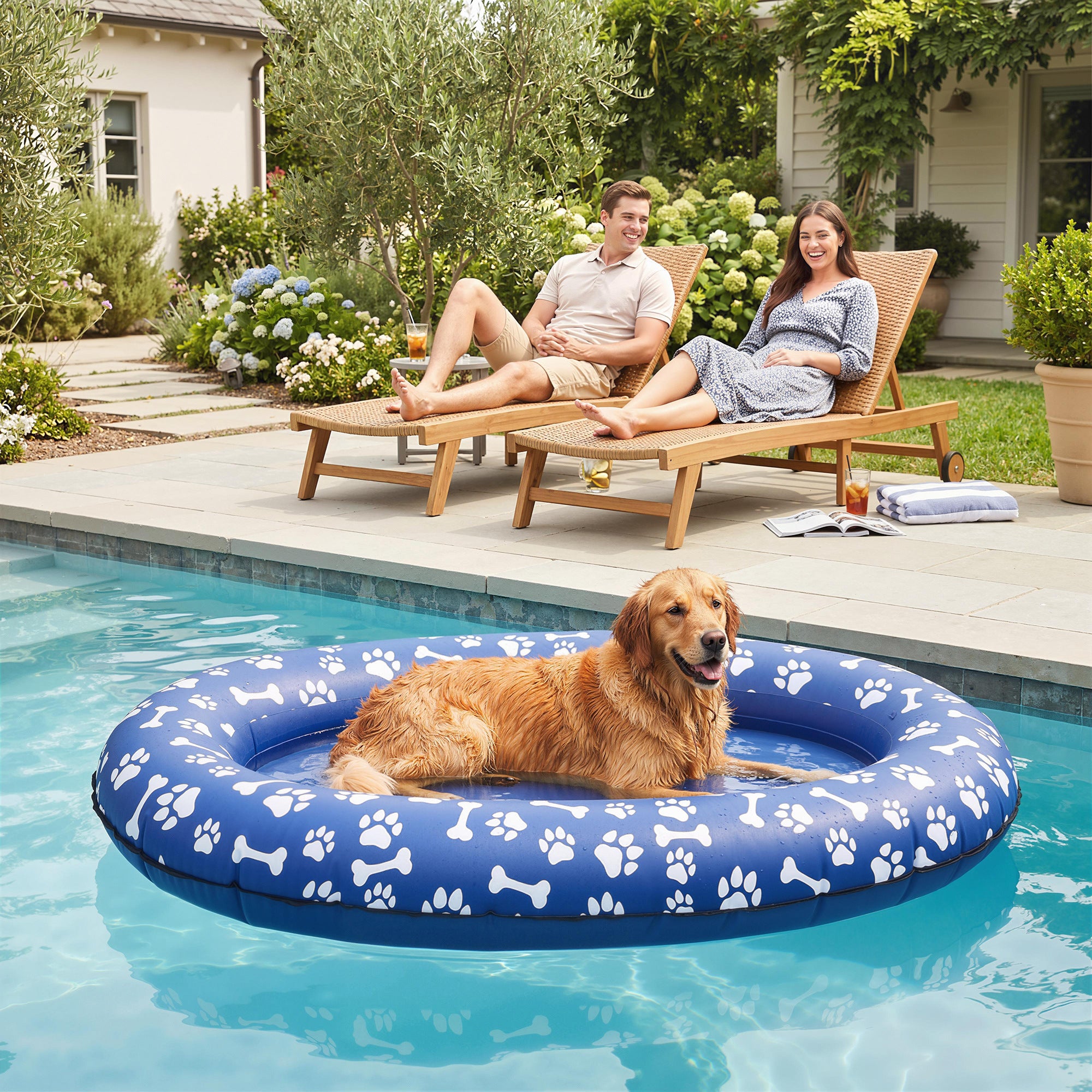 PawHut Inflatable Dog Float for Small and Medium Dogs
