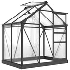 Outsunny Polycarbonate and Aluminum Garden Greenhouse with Sliding Door and Window, 190x132x201 cm, Gray