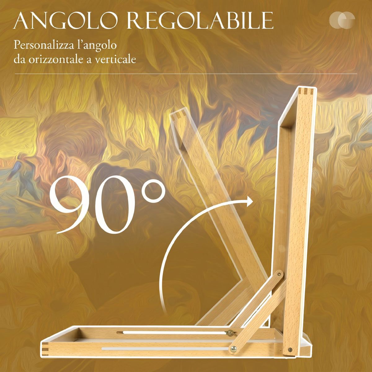 Vinsetto A2 Wooden Tabletop Easel, Adjustable Drawing Board, Portable Desk Station for Artists and Creatives