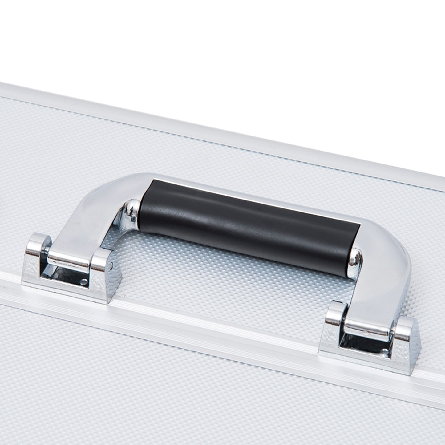 Makeup Case with 2 Locks, Aluminum, 36.5x24x29 cm, Silver