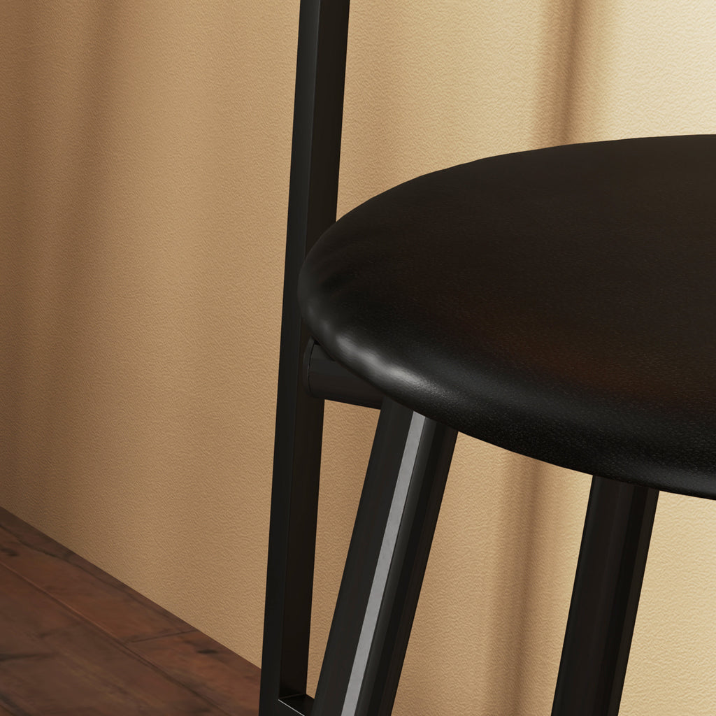 3 Piece Dining Set with Bar Counter with Shelves and 2 High Chairs with Backrest, Light Grey