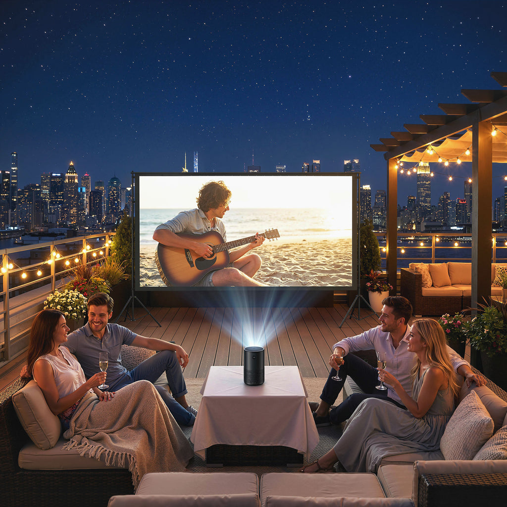 HOMCOM 120" 16:9 HD 4K/8K Projector Screen, 160° Viewing Angle, Double-Sided and Foldable Tripod, White