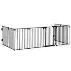 8 Section Folding Dog Safety Gate, Self-Locking & Locking System, Black - Borge' Group Limited