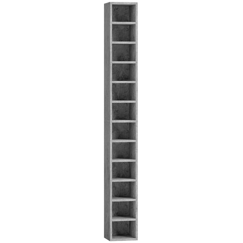 HOMCOM 12-Tier CD Storage Cabinet for 204 CDs, MDF and Chipboard, 21x20x175 cm, Grey