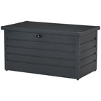 Garden Storage Bench with Key, Modern Steel Chest, Grey, 120x62x62cm - Borge' Group Limited