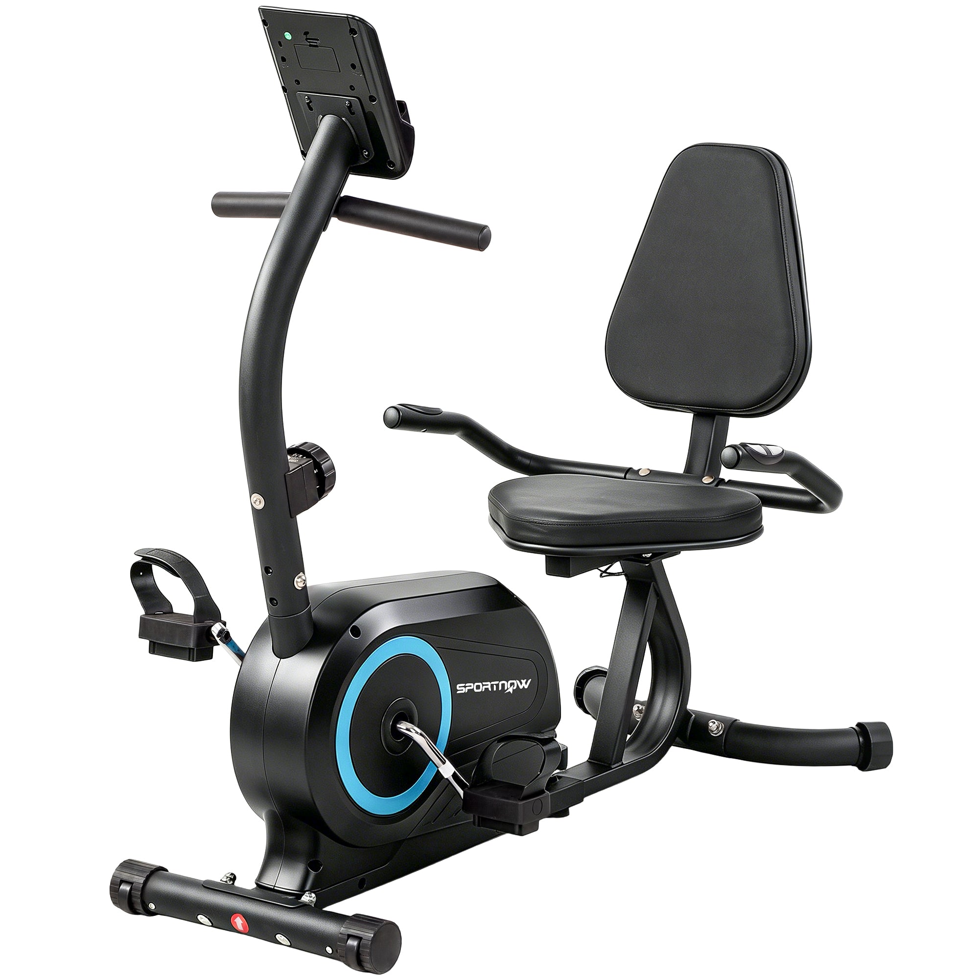 SPORTNOW Recumbent Exercise Bike for Seniors with Bluetooth, App Connectivity, and Wheels